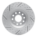 R1 16-25 Audi Q3 Rear Right Drilled & Slotted Geo-Carbon Rotor