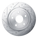 R1 2011-2022 Dodge Durango Rear Left Drilled & Slotted Silver Brake Rotor