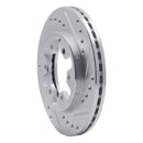 R1 85-97 Nissan D21 Pickup RWD (4 Cyl Excl HD) Front Right Drill & Slot Silver Brake Rotor