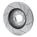 R1 03-07 Cadillac CTS Front Left Drilled & Slotted Silver Brake Rotor