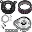 S&S Cycle 08-17 Touring/16-17 Softail Models Stealth Air Cleaner Kit w/ Chrome Mini Teardrop Cover