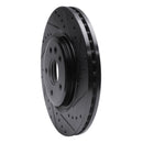 R1 09-10 Ford Taurus (Excl SHO) Front Right Drilled & Slotted Black Brake Rotor