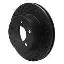 R1 90-99 Jeep Cherokee Front Left Drilled & Slotted Black Brake Rotor