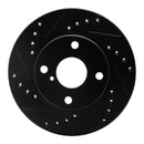 R1 90-93 Mazda Miata Front Left Drilled & Slotted Black Brake Rotor