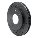 R1 97-04 Ford F-250 4WD (Excl Super Duty) Front Left Drilled & Slotted Black Brake Rotor