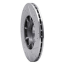 R1 85-94 Subaru RX Front Left Drilled & Slotted Silver Brake Rotor