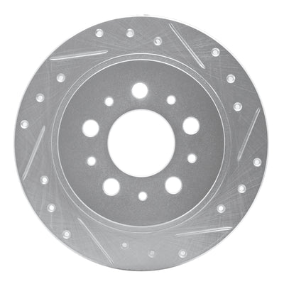 R1 88-94 Volvo 760 Series Rear Right Drilled & Slotted Silver Brake Rotor