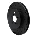 R1 04-09 Lexus RX350 Front Left Drilled & Slotted Black Brake Rotor