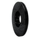 R1 98-18 Audi A1 (Mexico) Front Left Drilled & Slotted Black Brake Rotor
