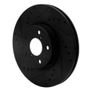 R1 17-23 Subaru Impreza Front Left Drilled & Slotted Black Brake Rotor