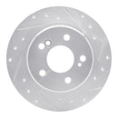 R1 90-95 Mercedes-Benz SL500 Rear Right Drilled & Slotted Silver Brake Rotor