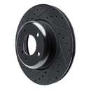 R1 09-16 BMW Z4 Front Left Drilled & Slotted Black Brake Rotor