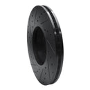 R1 07-18 BMW X6 Front Right Drilled & Slotted Black Brake Rotor