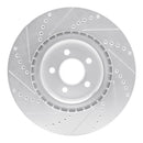 R1 07-14 Ford Mustang Front Right Drilled & Slotted Silver Brake Rotor