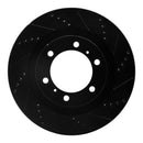 R1 10-24 Lexus GX460 Front & Rear Drilled & Slotted Black Brake Rotor Set