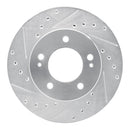 R1 83-89 Chrysler ConQuest Front Drilled & Slotted Silver Brake Rotor Set