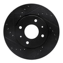 R1 00-04 Volvo S40 Front Left Drilled & Slotted Black Brake Rotor