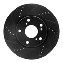 R1 16-21 Honda Civic Front Drilled & Slotted Black Brake Rotor Set w/Optimum OE Pads and Hardware