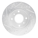 R1 89-13 Infiniti G20 Front Right Drilled & Slotted Silver Brake Rotor