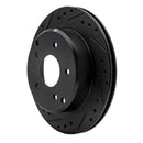 R1 84-87 Chevrolet Corvette Rear Left Drilled & Slotted Black Brake Rotor