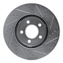 R1 03-11 Ford Crown Victoria Front Left Drilled & Slotted Silver Brake Rotor