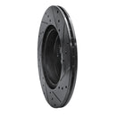 R1 11-16 BMW Z4 Rear Left Drilled & Slotted Black Brake Rotor