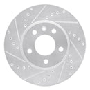 R1 13-25 Cadillac ATS Front Left Drilled & Slotted Silver Brake Rotor