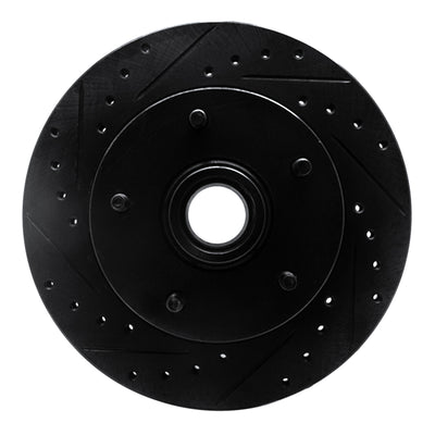 R1 94-99 Dodge Ram 1500 Pickup Front Left Drilled & Slotted Black Brake Rotor
