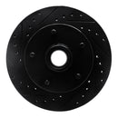 R1 94-99 Dodge Ram 1500 Pickup Front Left Drilled & Slotted Black Brake Rotor