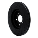 R1 06-14 Honda Ridgeline Front Right Drilled & Slotted Black Brake Rotor