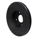 R1 98-04 Ford Contour Front Left Drilled & Slotted Black Brake Rotor