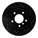 R1 99-06 BMW 325I (USA/Canada) Rear Right Drilled & Slotted Black Brake Rotor