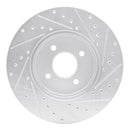 R1 02-04 Ford Focus Front Left Drilled & Slotted Silver Brake Rotor