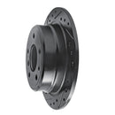 R1 81-86 BMW 735I Rear Left Drilled & Slotted Black Brake Rotor