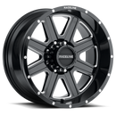 Raceline 940M Hostage 17x9in / 8x180 BP / 12mm Offset / 124.2mm Bore - Black & Milled Wheel