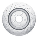 R1 19-24 Infiniti QX50 Rear Right Drilled & Slotted Silver Brake Rotor