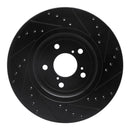 R1 17-20 Acura MDX Front Left Drilled & Slotted Black Brake Rotor