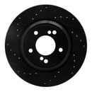 R1 00-06 BMW M5 Rear Left Drilled & Slotted Black Brake Rotor