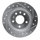 R1 94-96 Saab 900 Rear Left Drilled & Slotted Silver Brake Rotor