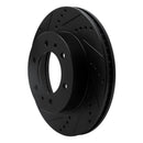 R1 06-10 Hummer H3T Front Left Drilled & Slotted Black Brake Rotor