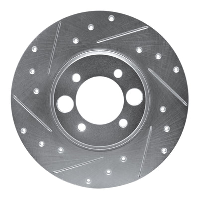 R1 62-87 Jaguar XKE Rear Left Drilled & Slotted Silver Brake Rotor