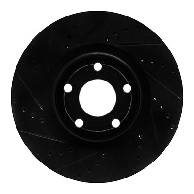 R1 20-25 Ford BRONCO Sport Front Left Drilled & Slotted Black Brake Rotor