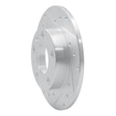 R1 02-06 Audi A4 Quattro Rear Left Drilled & Slotted Silver Brake Rotor