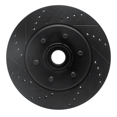 R1 04-08 Ford F-150 RWD Front Left Drilled & Slotted Black Brake Rotor