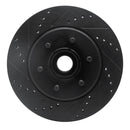 R1 04-08 Ford F-150 RWD Front Left Drilled & Slotted Black Brake Rotor