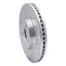 R1 02-17 Infiniti Q45 Front Left Drilled & Slotted Silver Brake Rotor