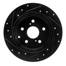 R1 06-18 Lexus HS250h Front & Rear Drilled & Slotted Black Brake Rotor Set