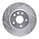 R1 79-85 Volkswagen Type 2 Front Left Drilled & Slotted Silver Brake Rotor