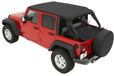 Bestop 07-09 Jeep Wrangler JK 4-Door Header Safari Bikini (Black Diamond)