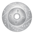 R1 87-93 Ford Mustang Front Right Drilled & Slotted Silver Brake Rotor